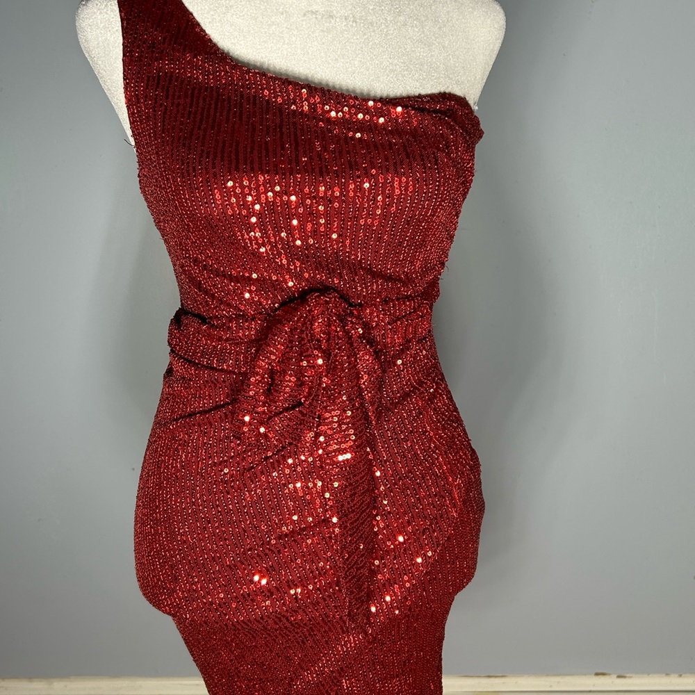 Blossom Red Sequin Dress with bow